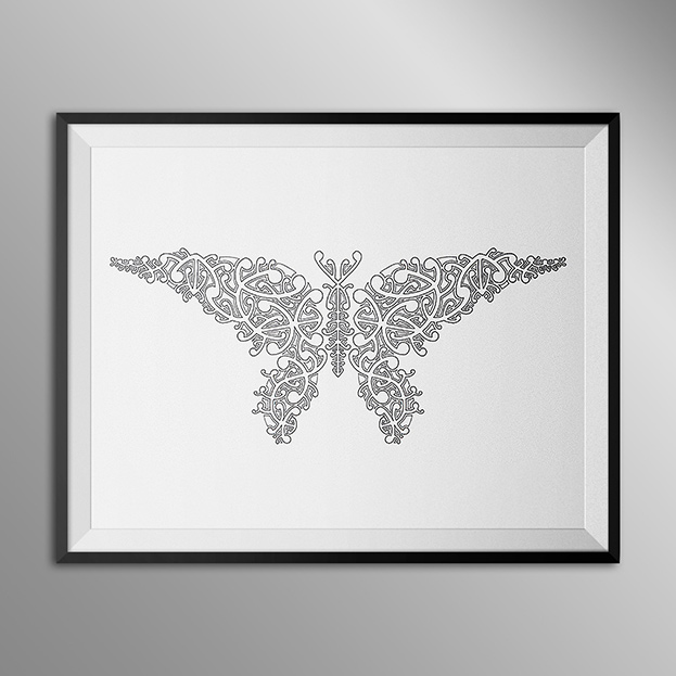 qda design portfolio referenz zeichnung maori butterfly