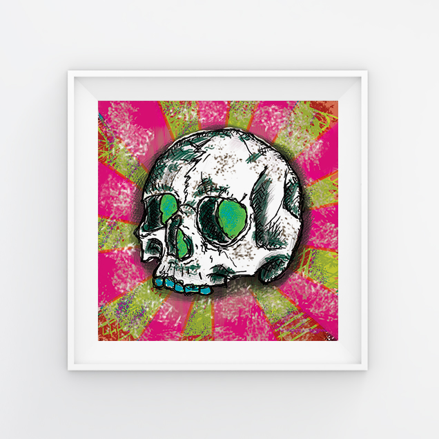 qda design referenz: freehand photoshop skull pink