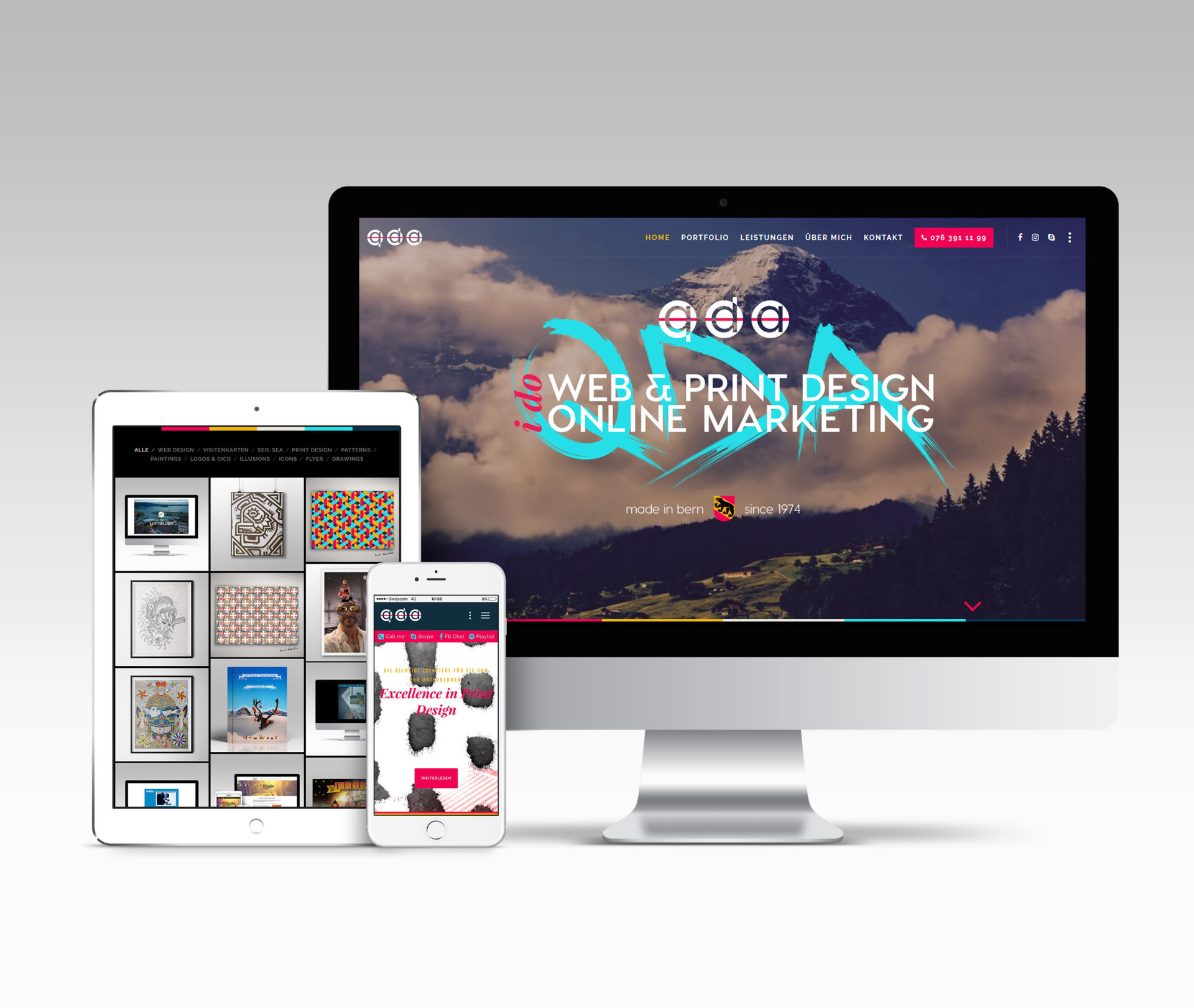 qda design portfolio: referenz: webseite von qda design (responsive wordpress)